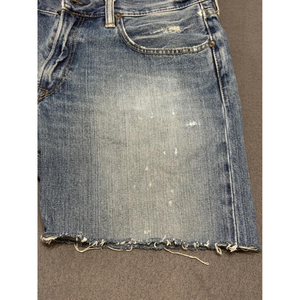 Polo‎ Ralph Lauren Mens sz 32 Patchwork Denim Shorts Mickey Mouse Plaid cutoff